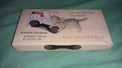 Szinte antik 1950. CCA MAGYAR ÉDESIPAR - MACSKANYELV csokoládés doboz 16 x 9 cm a képek szerint