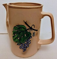 Boros /cserép/ kancsó. Kb 18/11 cm kézi festes