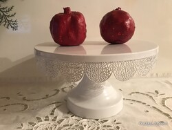 TORTATARTÓ - FÉM - 25 x 14 cm - HÓFEHÉR - NEM SÁRGULÓ LAKKAL FESTETT - NÉMET