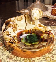 Szovjet vadászkutya kerámia hamutartó – Jelzett, hibátlan retro dísztárgy