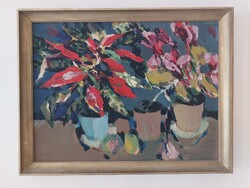 Schéner Mihály: Mikulás virágos csendélet