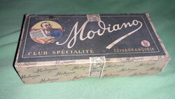 Antik 1930.CC MODIANO CLUB SPECIALITÉ papír szivarkahüvely doboz magyar 15 X 7 X 4cm a képek szerint