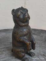 Antik bronz kutya (buldog) szobor