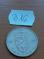 NORVÉGIA 5 KORONA 1978 Réz-nikkel, V.Olav király  B16