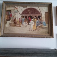 BAZÁR - PERZSA PIAC- ORIENTALISTA  FESTMÉNY!