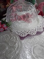 Üveg desszertes tányér szett 6db- os