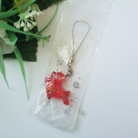 Red, polka-dot, seal-shaped mobile ornament, hanging ornament, bag ornament