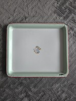 Retro zománcozott fémtálca olvasó kislány