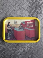 Retro fémtálca VOSZK vendéglátó szövetkezet
