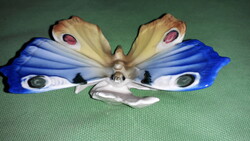 Gyönyörű antik KARL ENS VOLKSTEDT porcelán lepke kék pillangó 10X7 cm a képek szerint