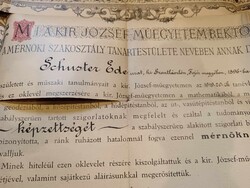 Mérnöki oklevél másolata, 1921-es hiteles másolat