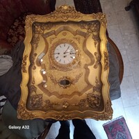Blondel aranyozott biedermeyer negyedütős keretóra !