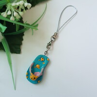 Blue teddy bear slipper-shaped mobile ornament, hanging ornament, bag ornament