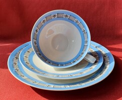 Von Schierholz német porcelán reggeliző szett csésze csészealj kistányér kávé teás