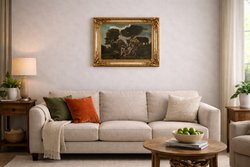 SZ1619 Merkúr és Argosz XVIII. századi barokk festmény