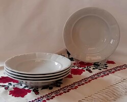 Antik fehér Zsolnay mélytányér leveses tányér 5 db együtt