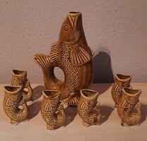 Retro, kerámia halas italos készlet