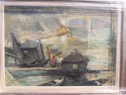 Hikádi Erzsébet vegyes technikájú festmény