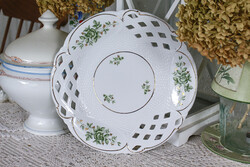 Hollóházi, Erika mintás, áttört, falitányér.