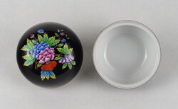 1U140 Viktória mintás fekete Herendi porcelán bonbonier