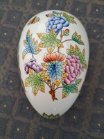 Herendi, dúsan festett Victoria (Viktória) nagy méretű tojás bonbonier