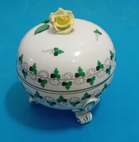 Herendi bonbonier petrezselyem mintával , rózsafogóval , koronás márkajelzés