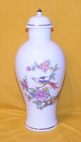 Hollóházi porcelán váza paradicsommadaras