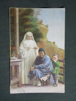 Képeslap,Budapest,Hermina zárda,Ferencrendi Maria misszionáriusnők,Betekápolás a misszióban,1929-