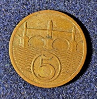 Pénzérme Csehszlovák 5 haler 1923