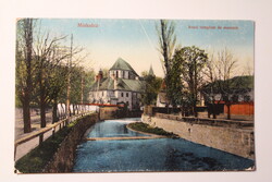 Képeslap, Miskolc, Avasi templom és a múzeum 1916, Vasúti levelezőlap árusítás.