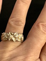 925 vintage kézműves virágos ezüst gyűrű