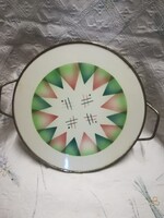 Fajansz betétes tálca, edényalátét