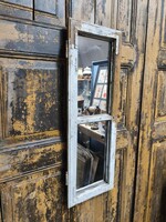 Régi ablakból készített tükör, rusztikus tükör, vintage 100 éves ablakszárny betükrözve 3