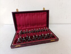 Antik késbak rozsdamentes fém 12 darab kés tartó készlet eredeti dobozában evőeszköz 420 3156