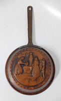 Vintage réz serpenyő sütőforma falidísz