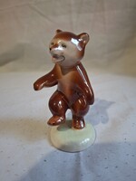 Kőbányai Porcelángyár (Drasche) táncoló maci, medve. 9,6 cm. Hibátlan. Jelzett