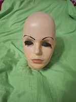 Próba baba fej, kalap tartó, kirakat dekoráció, életnagyságú,