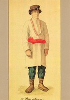 Képeslap: Finn népviselet.