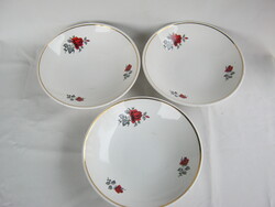 3 db együtt Gránit kerámia rózsás tányér