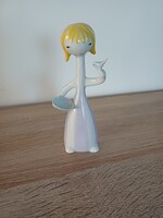 Hollóházi madaras lány porcelán "jelzett"