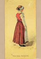 Képeslap: Finn népviselet.