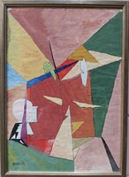 ÚJ AKCIÓ!!   Szignózott  (Birkás) gyönyörű absztrakt festmény