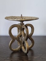 Old Patinated Brass Candle Holder