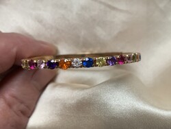 14K gold bracelet with sapphires-ruby-topaz-amethyst-citrine-peridot