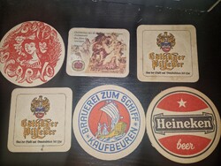 1970-es, 80-as évek, 17 darab külföldi söralátét