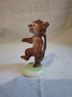 Kőbányai porcelángyár (Drasche) táncoló maci, medve. 9,4 cm. Hibátlan. Jelzett