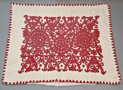 Írásos antik népi lenvászon  párnahuzat