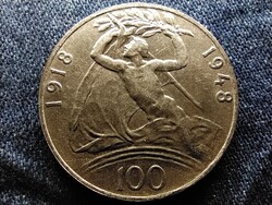 Csehszlovákia A függetlenség 30. évfordulója .500 ezüst 100 Korona 1948 BU