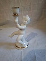 Arpo porcelán puttó gyertyatartó. 16,8 cm. Hibátlan. Jelzett