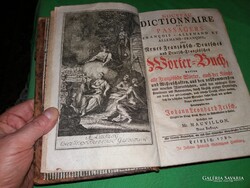 1780.﻿ antik Johann Leonhard Frisch-Jakob Mauvillon : Német-Francia gótbetűs szótár a képek szerint